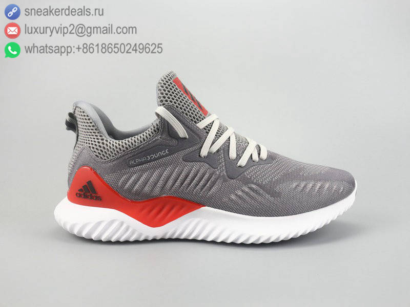 ADIDAS ALPHABOUNCE BEYOND M GREY RED MEN RUNNING SHOES